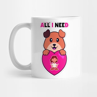 all i need is love and yoga and a dog funny shirt for couples, singles, lovers, dog lovers Mug